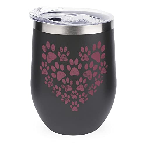 Dog Paws Print Heart Lovely Stainless Steel Insulated Cup Small Coffee Mug Fashion Travel Tumblers With Lid #TOP13