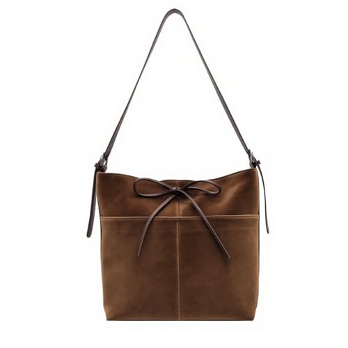 Suede Bag Women - Trendy Brown Suede Tote, Adjustable Crossbody and Hobo Shoulder Bags for Travel & Everyday Use