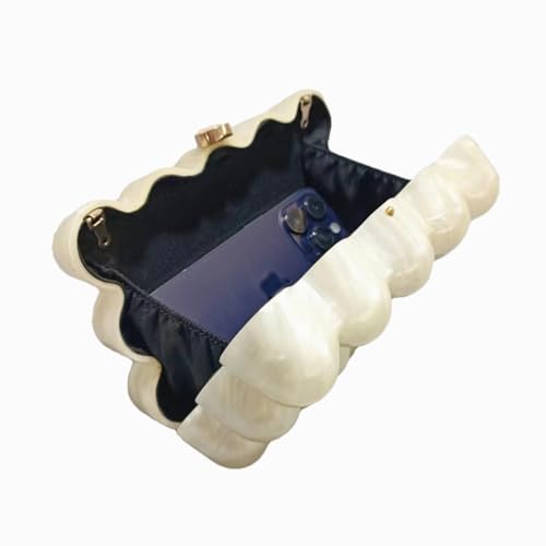 Image of Women Acrylic Clutch Chic Marble Evening Handbag Wedding Box Clutch Purse Chain Shoulder Bag for Prom Party