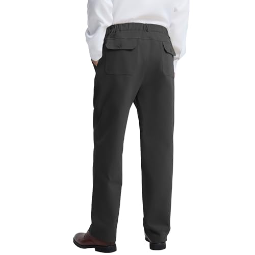 LETAOTAO Mens Elastic Waist Pants - Relaxed Fit Stretch Waistband Pull On Cotton Twill Casual Pants for Seniors3