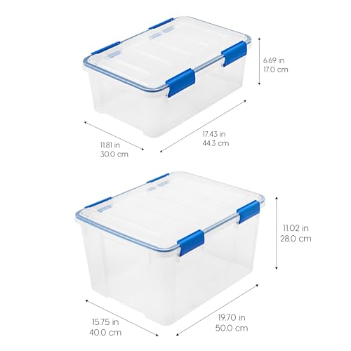 IRIS USA 26.5 & 44 Quart Combo WEATHERPRO Plastic Storage Box with