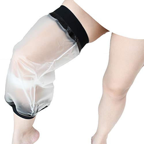 Knee Cast Cover for Shower Large Size, Waterproof Knee Shower Protector for Knee