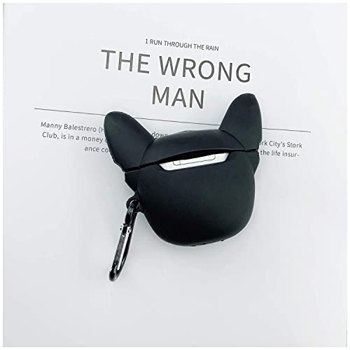 Image of Prolet Cute 3D Bulldog Fashion Character Silicone Cases Compatible with AirPods Pro Case Cover New 3D Design Shockproof Protective Case for Airpod Pro Case[ AIRPOD NOT Included]-Bulldog Black