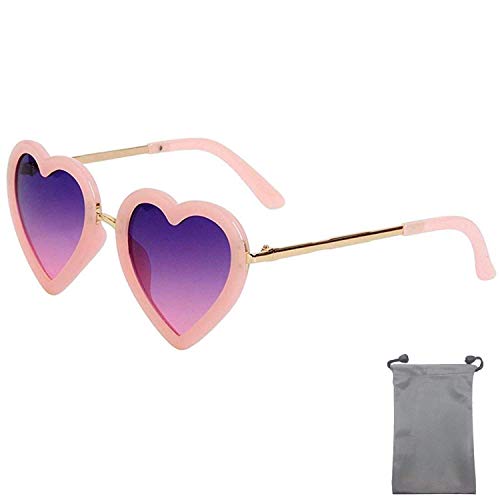 Heart Shaped Sunglasses for Girls (Age 3-10)