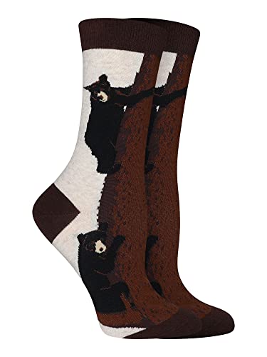 Image of WHD Black Bear Crew Socks for Women & Men | Fun Animal Socks, Nature Lover Gift