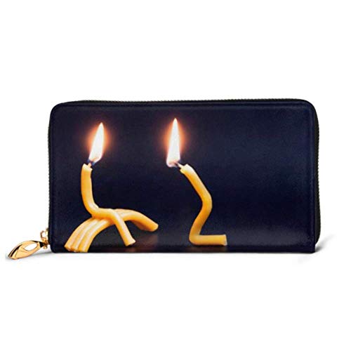 Preisvergleich Produktbild JHGFG Mode Handtasche Reißverschluss Brieftasche Vergeben Sie Beziehungen Zwei brennende Kirchenkerzen Telefon Kupplung Geldbörse Abendkupplung Blockieren Leder Brieftasche Multi Card