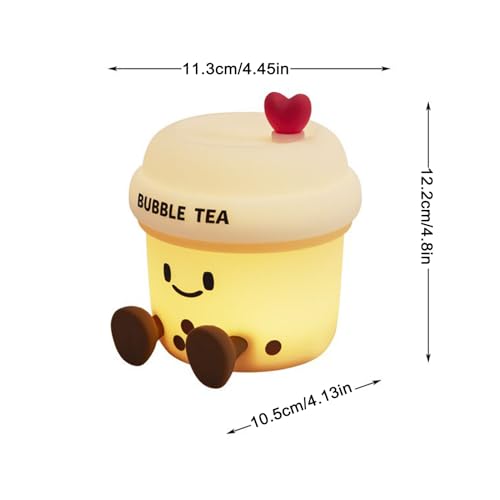 Lámpara de noche Milk Tea con control táctil y luz ajustable miniatura 2