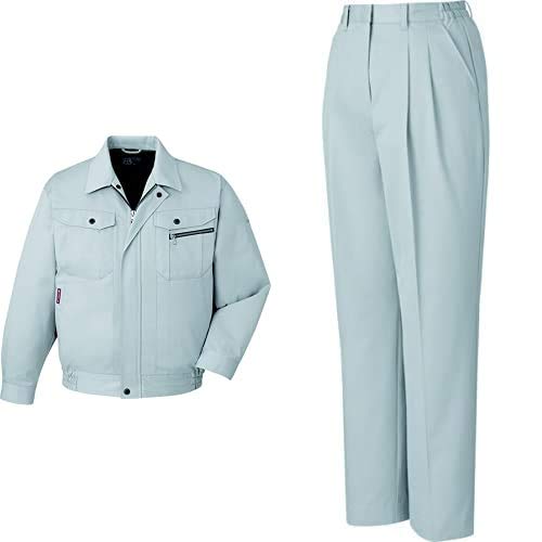 自重堂 JICHODO シルバー セット エコ3バリューブルゾン 80100 Mサイズ + エコ3バリューレディースツータックパンツ