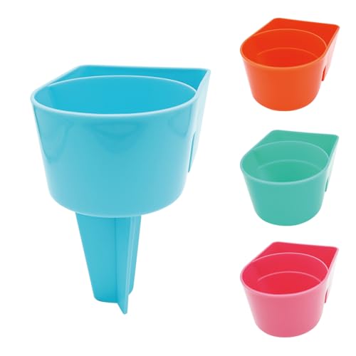 YISARSH Beach Cup Holders Large Capacity Sand Drink CupHolders for Phones and Small Beach Accessories Beach Trips Must Haves Pink Orange Teal Blue(Pack of 4)