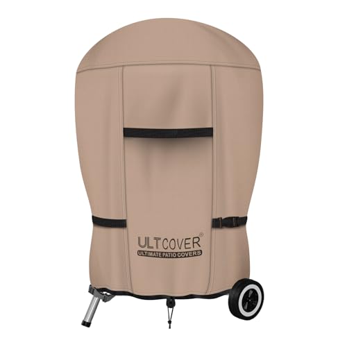 ULTCOVER Outdoor Waterproof Charcoal Kettle Grill Cover for Most 22 inch Round Smoker Size Up to 28 Dia x 35 H