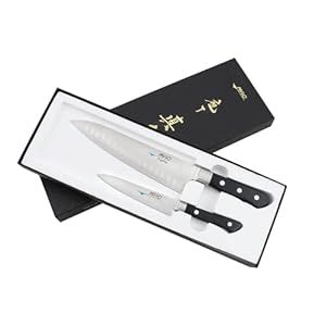 Knife Professional series 2-piece starter knife set PRO-20, MTH-80 Pro series 8″ Chef’s knife w/dimples and PKF-50 Pro series 5″ Paring knife, handcrafted in Seki, Japan