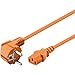 Produktbild Goobay 95290 Kaltgerätekabel 5m / C13 Kaltgerätebuchse & 90 Grad Schutzkontaktstecker Winkelstecker / Universelles PC Monitor PC Stromkabel C13 Netzkabel / Orange / 5 m