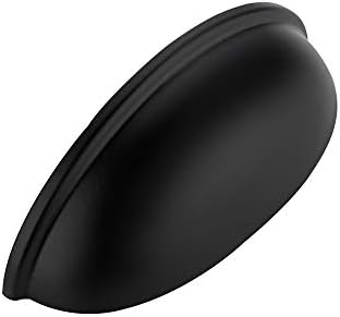 Ravinte 15 Pack 3" Drawer Pulls Matte Black Cabinet Pulls Kitchen Cabinet Handles Drawer Handles Cabinet Knobs Kitchen Hardware Half Moon Cup pulls Black 3 inch Hole Center