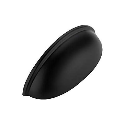 Ravinte 10 Pack 3" Drawer Pulls Flat Black Cabinet Cup Pulls Kitchen Hardware Cabinet Handles Drawer Handles Knobs 3 inch Hole Center Cover