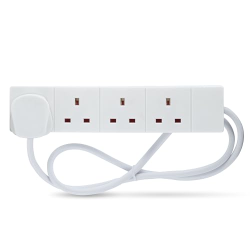 STATUS 4 Way Socket Extension Lead 1m Cable White (4WS1M20)