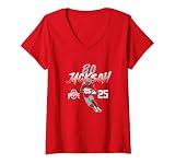 Women's Ohio State Football: Bo Jackson Name Number Pose V-Neck T-Shirt