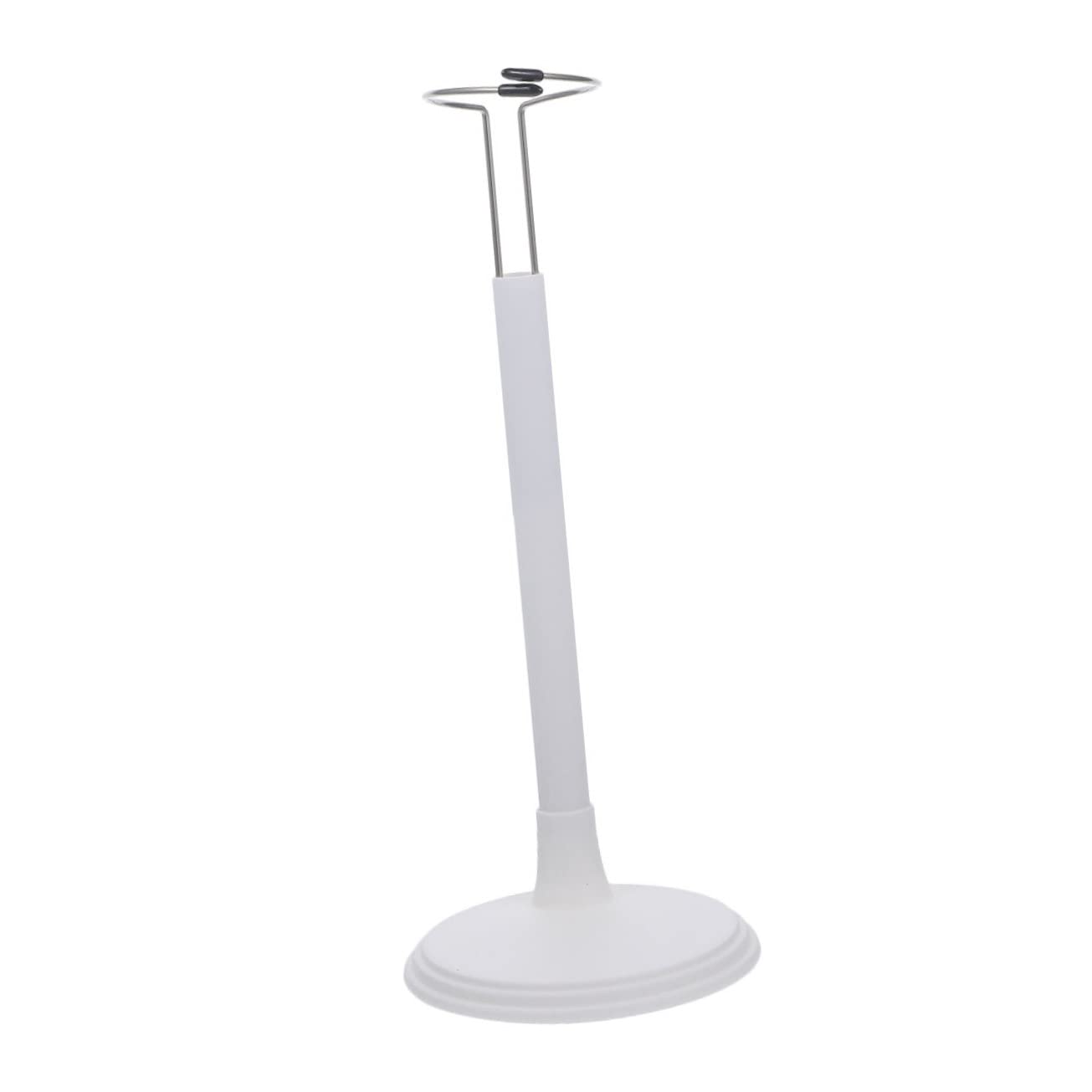 3 Supporti Per Bambola Regolabili Bianchi - Espositori In Plastica E Acciaio Con Anello Protettivo Per Bambole 10-20 Cm - 4