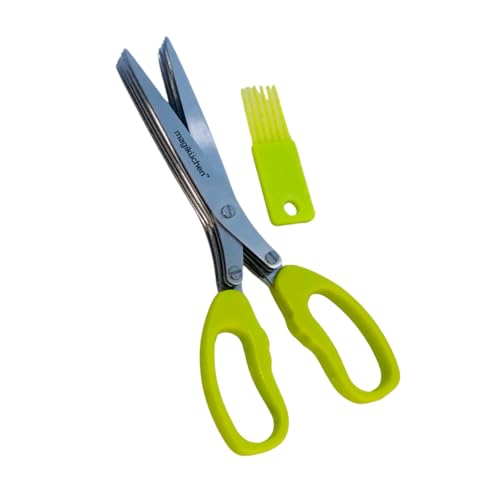 Magiküchen Multi Blade Herb Shears | Soft Touch Handle | 10 Blade Precision Design | Slip-Free | Dishwasher Safe