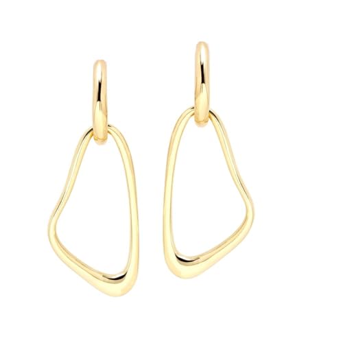 Pendientes Largos Pertegaz Chapados Oro mujer CUT OUT 55mm. calados latón