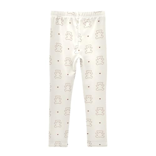 Cute Bear Line Girls Leggings,Workout Leggings for Girls Toddler Athletic Leggings Size for 3-10T2