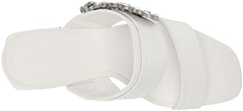 Karl Lagerfeld Paris Women's Everyday Ornamented Comfortable Dress Sandal Heeled, BRT White, 7.5 | Image 4