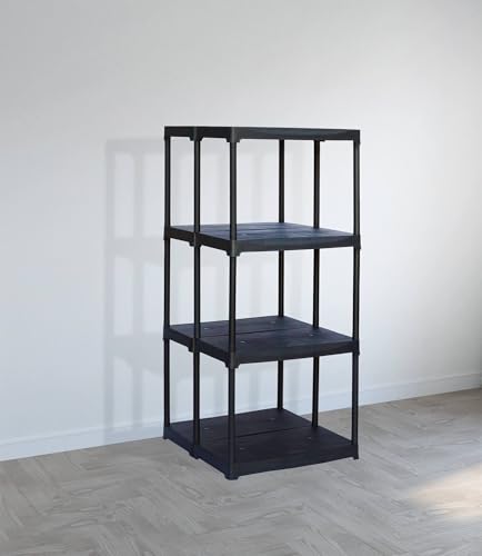 Dmora - Armoire d'extérieur Ostenda, Étagère extérieure, Armoire de balcon polyvalente, Armoire d'extérieur, 100% Made in Italy, Anthracite, 60x59h133 cm
