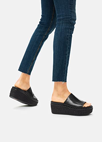 Fitflop Eloise Espadrille Wedges Heels For Women - Leather Lining, Eva Midsole, And Open Round Toe Silhouette Black 8 M (B) #TOP2