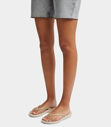 Image of FitFlop Womens iQushion Sparkle Ergonomic Flip Flops for Walking, Lightweight Waterproof Cushioned Thong Sandals for Women with Non Slip Bottom and Arch Support | Lightweight Waterproof Walking Sandals w /Cushioned Comfort & Arch Support