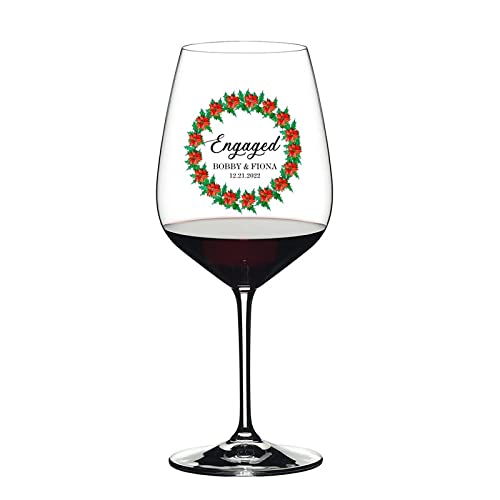 Verres à vin rouge de Noël 325ml - Lot de 2 avec gravure festive