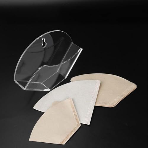 Moliuoly Caja de papel de filtro acrílico a prueba de polvo para almacenamiento de cafés, B