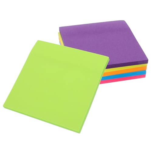 MOTHNUR 6個 ?光色便箋パッド 小型粘着メモ帳 学校 オフィス用多機能付箋 タスク整理用鮮やかで目立色合い 学習 事務効率化に
