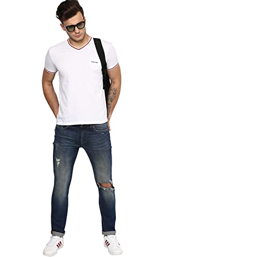 Image of Being Human Blue Slim Fit Denims for Men Clothing