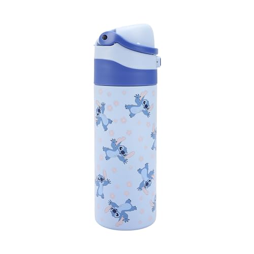 Image of Lilo & Stitch All-Over Stitch Print Blue 24 Oz Stainless Steel Water Bottle