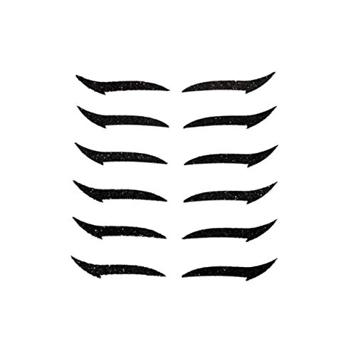 6 Pairs Reusable Adhesive Eyeliner Stickers - Reusable Eyelid Makeup Sticker Set - Instant Outline, Winged ​- Easy, Quick Application, No Smudge Design (Black)