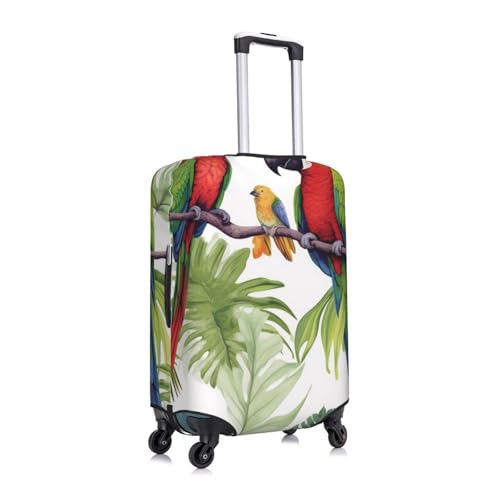 Parrot Birds And Tropical Tree Print Luggage Suitcase Covers Elastic Washable Luggage Protector Luggage Covers For Suitcase3