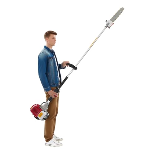 CAIYGG Motosierra multifuncional de 43 cc, gasolina con barra de 1,5 m para el cuidado del jardín y el corte de árboles, potente motosierra, incluye accesorios para jardineros aficionados y