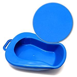 Sharda Enterprise Adult Deluxe Unisex Polypropylene Bed Pan With Lid Cover, Multicolor