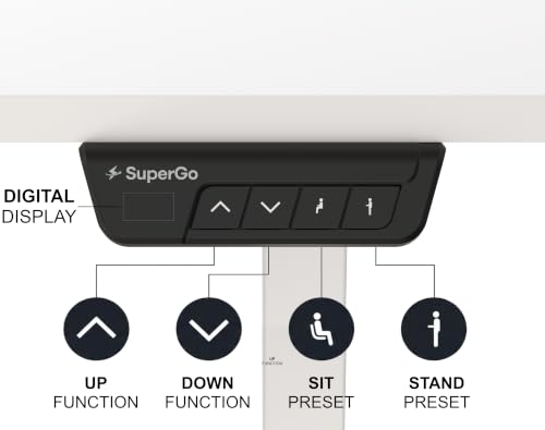 Image of SE1 Lite Standing Desk, Two-Piece Tabletop, 110 x 60 cm (White-White, 110.0, Centimeters, SE1 Lite)