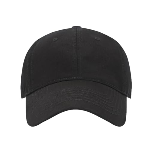 Hats for Men Women Classic Strapback Washed Cotton Dad Hats Baseball Caps for Men and Women （Black）