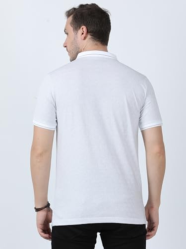 Image of Classic Polo Men's Cotton Half Sleeve White T-Shirt
