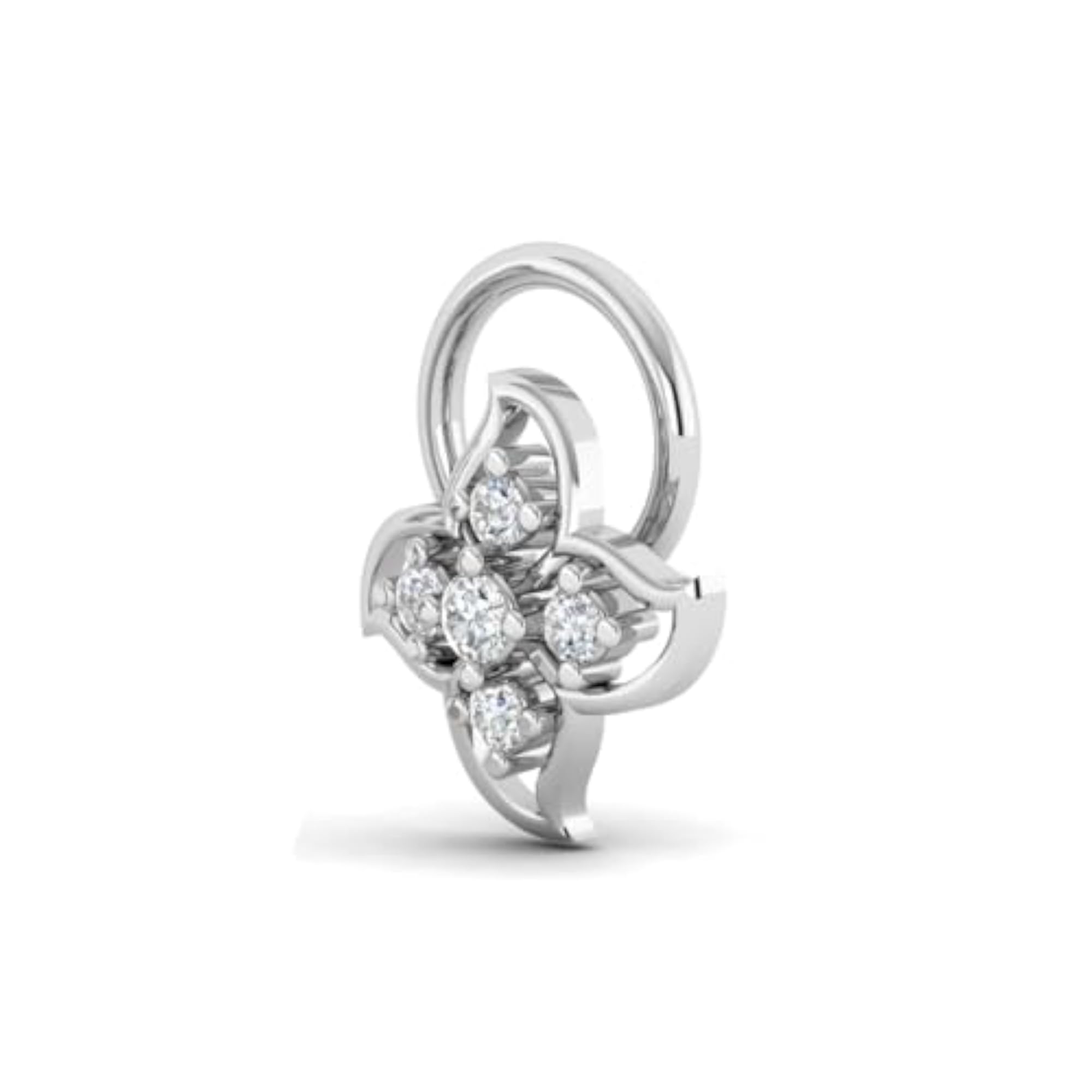 Women's 925 Sterling Silver 18K Gold Plated Floral Wired Nose Pin