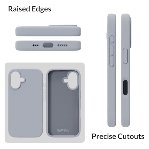 Image of SPRIG Compatible with iPhone 16 Premium SilkTone (Liquid Silicone) Back Cover Drop Tested Shock Proof Mobile Case for Men, Women, Boys and Girls with Camera Protection (Blue Grey)