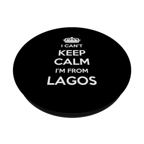I Can't Keep Calm I'm From City Lagos PopSockets Swappable PopGrip, Black - Image 2