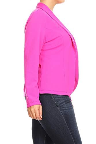 Women's Plus Size Long Sleeves Casual Basic Office Work Solid Blazer Jacket Made in USA2