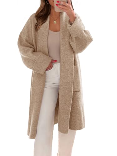 Image of Saodimallsu Womens Long Cardigan Sweaters Chunky Open Front Oversized Slouchy Knit Fall Trendy Coatigan Jackets