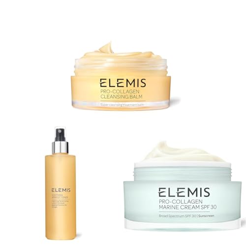ELEMIS Skincare Trio – Pro-Collagen Marine Cream SPF 30, Apricot Toner & Pro-Collagen Cleansing Balm