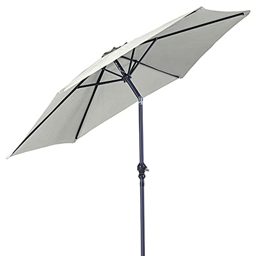 Ombrellone in Poliestere con manovella Ecrù per Giardino arredo Esterni