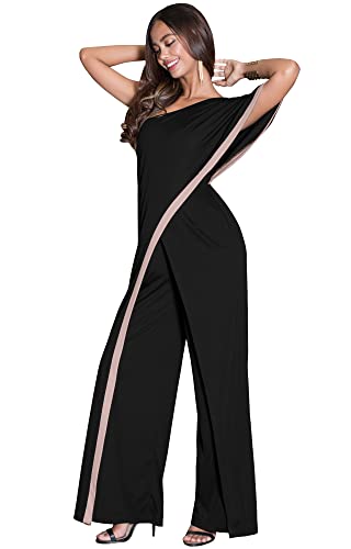 Image of KOH KOH Womens 2026 One Off Shoulder Asymmetric Long Pant Jumpsuit Romper