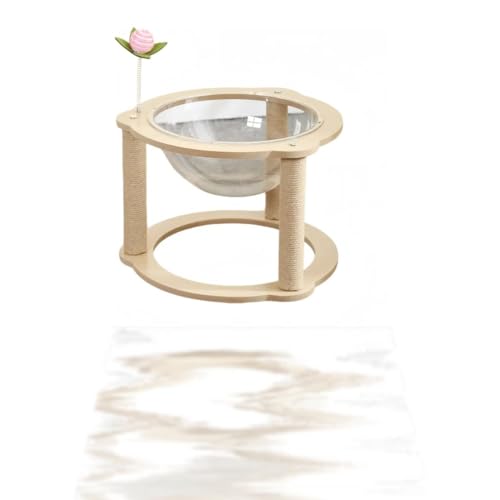 LumoLight宇宙船ハウス ペット用ベッド 猫宇宙 猫ベッド宇宙船 ペット休憩所 キャットタワー 家具保護 四季通用 猫用品 室内 戸外 お手入れ簡単 透明宇宙船 ペットハンモック 爪とぎ 猫寝床 ネコベッド 猫ハウス キャットハウス 自立式 カプセル