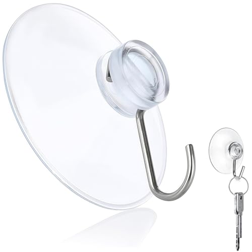 Ezranova Lot de 10 crochets à ventouse transparents pour fenêtres, salle de bain et cuisine - Idéal pour la décoration des fenêtres, l'éclairage des...